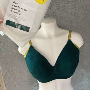 KNIX Lace WingWoman Contour Bra wireless 40d, 40dd, 40e (ddd) green